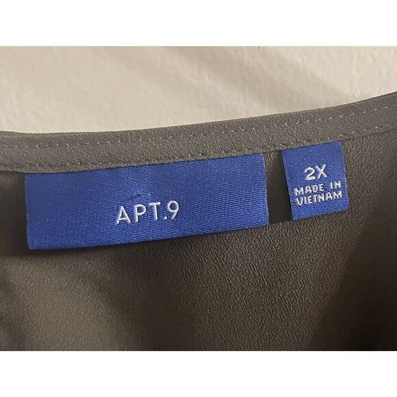 NWT‎ apt.9 blouse SIZE 2x floral Olive lavender/pink top lightweight blouse - Picture 2 of 6